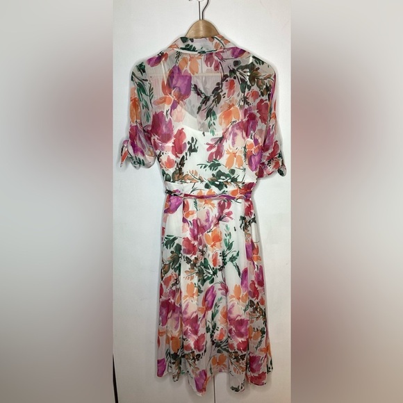Calvin Klein crepe floral dress with built in slip size 4 - Picture 2 of 16